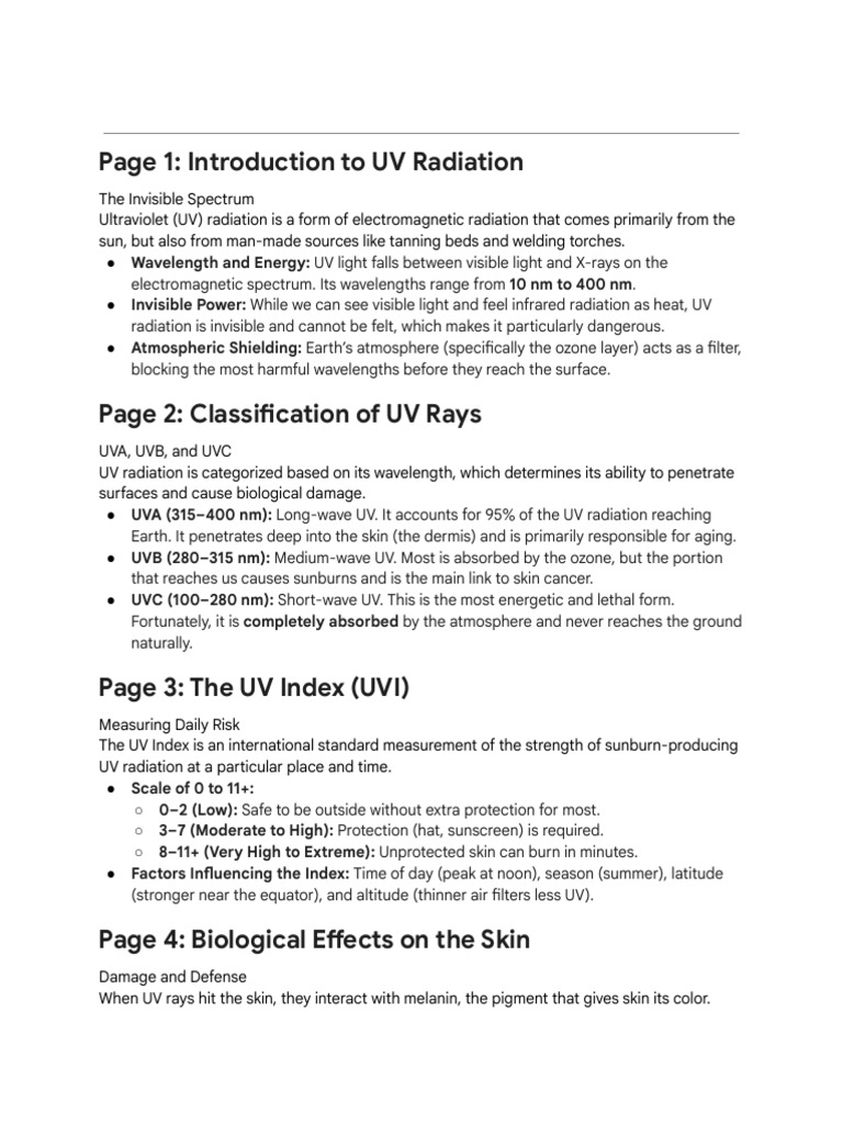 Understanding UV Radiation and Safety | PDF | Ultraviolet | Radiation