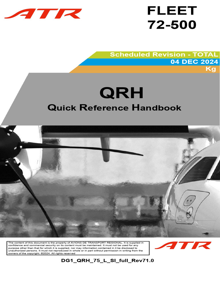 ATR 72-500 OEB Quick Reference Guide | PDF | Runway | Flap (Aeronautics)