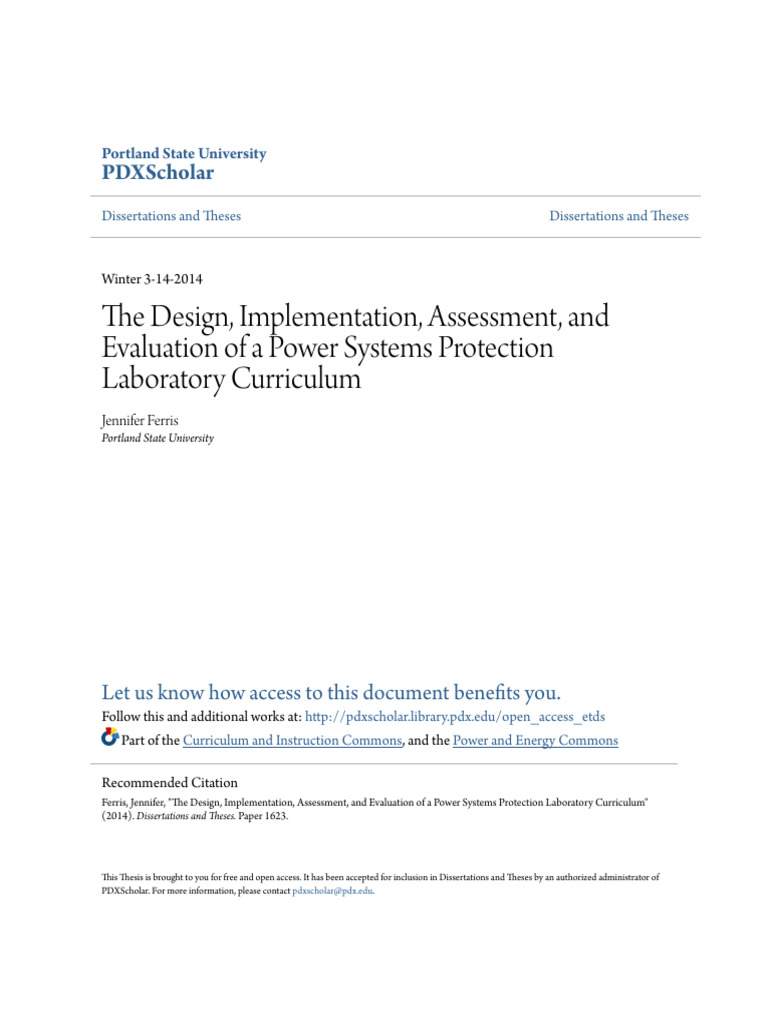 The Design Implementation Assessment and Evaluation of a Power | PDF ...