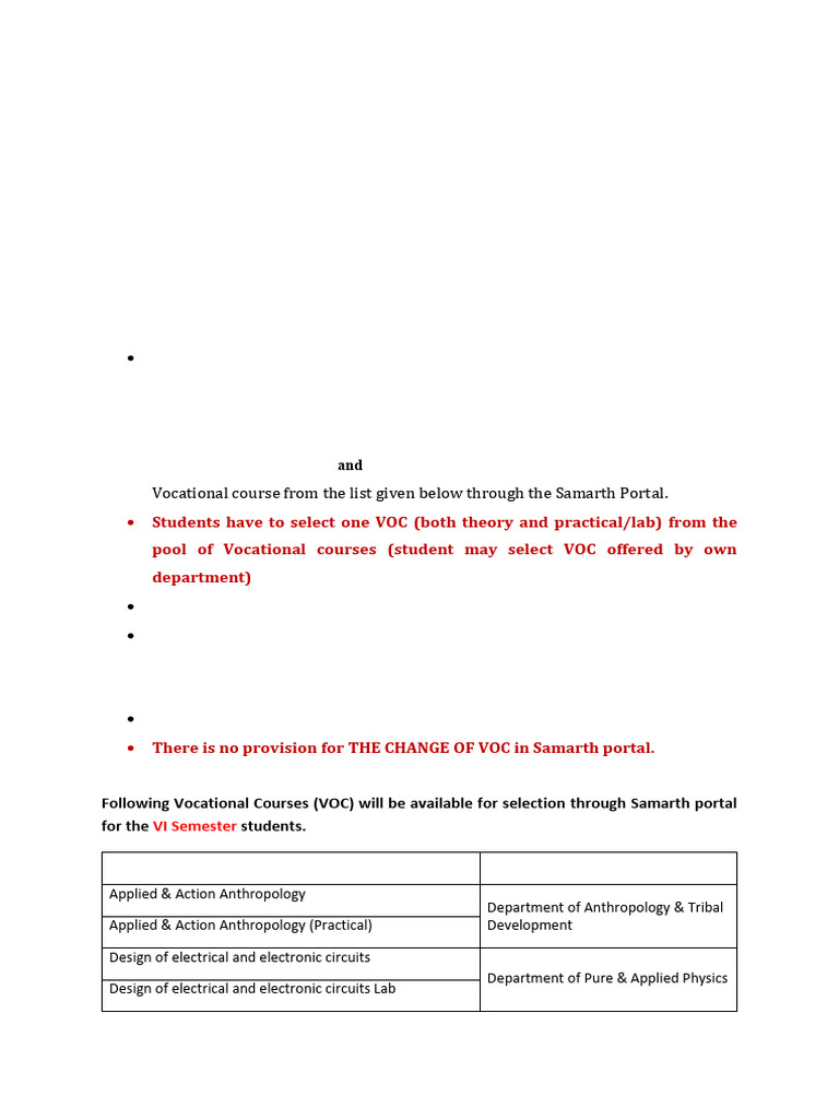 Vocational Course Selection Guide 2026 | PDF | Science | Physical Sciences