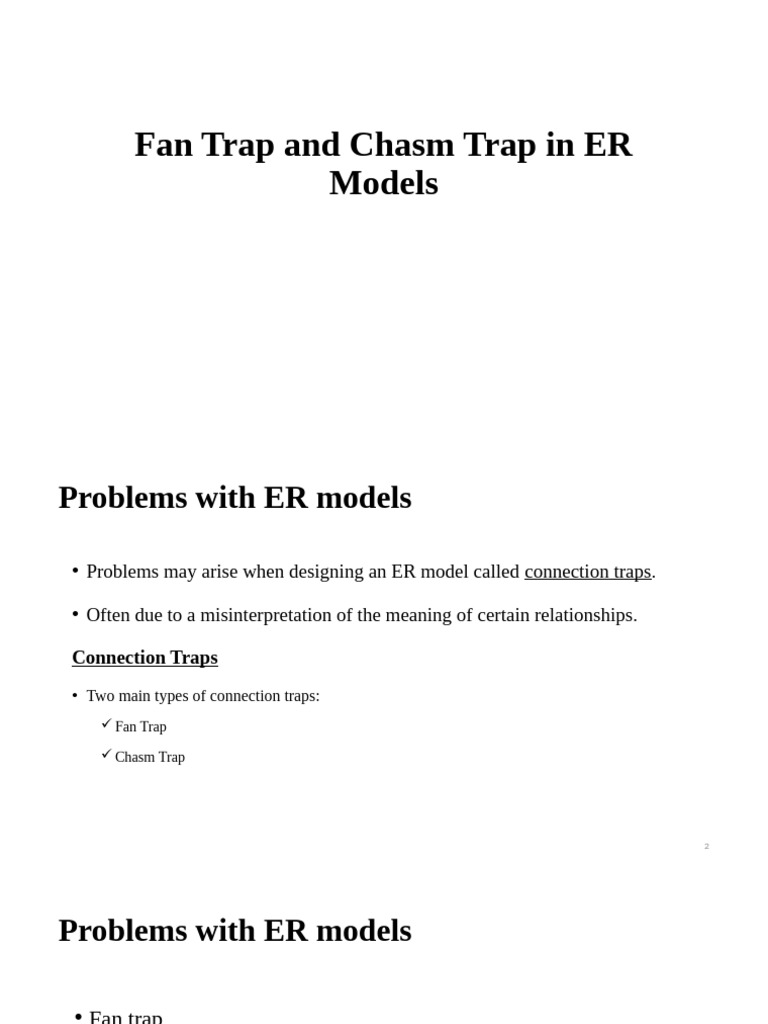 Understanding Fan and Chasm Traps in ER Models | PDF