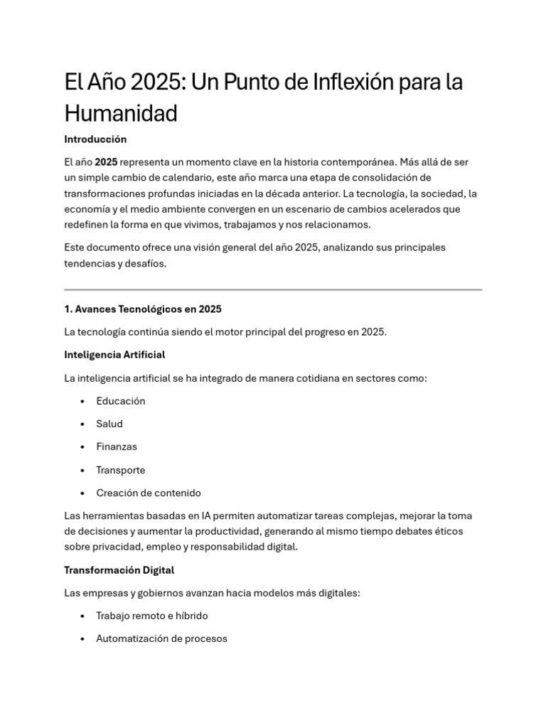 Tendencias y Desafíos en 2025 | PDF | Inteligencia artificial ...