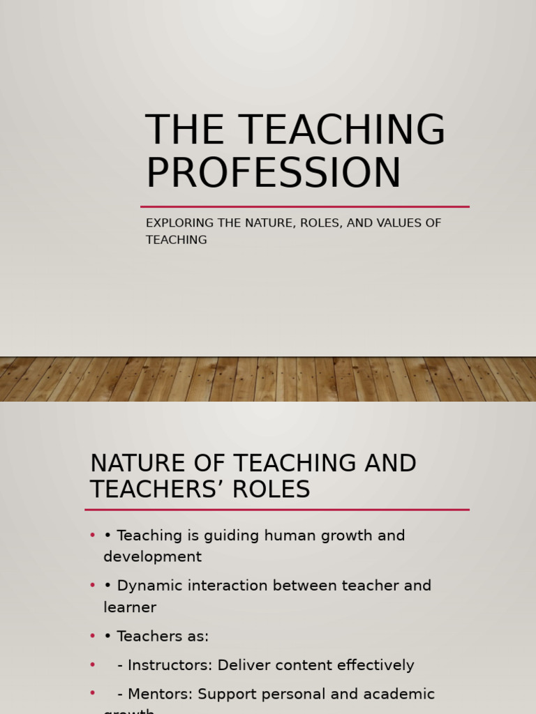 Understanding the Teaching Profession | PDF