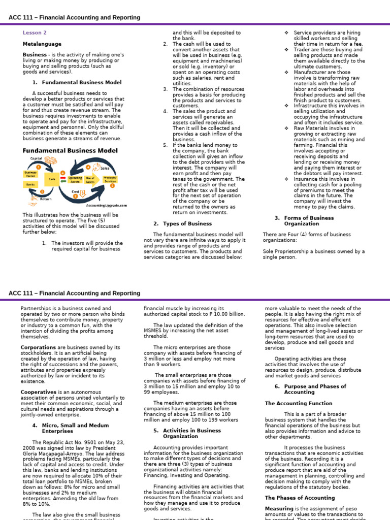 Understanding Business Models and Accounting | PDF | Certified Public ...