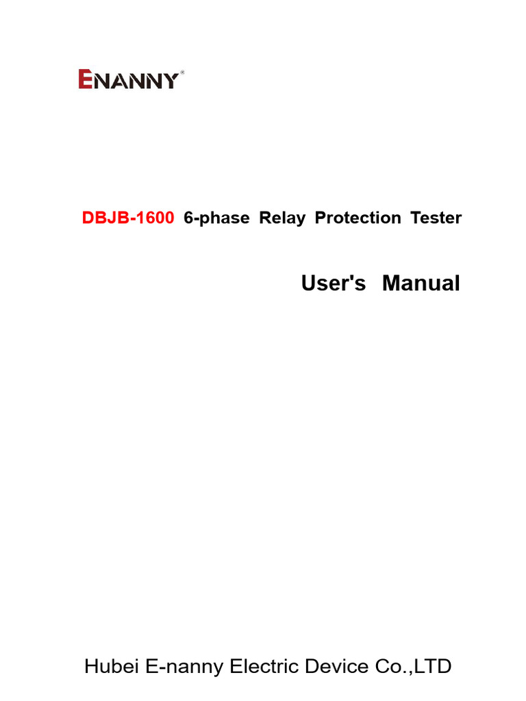 DBJB-1600 Relay Protection Tester Manual | PDF | Power Supply | Mains ...