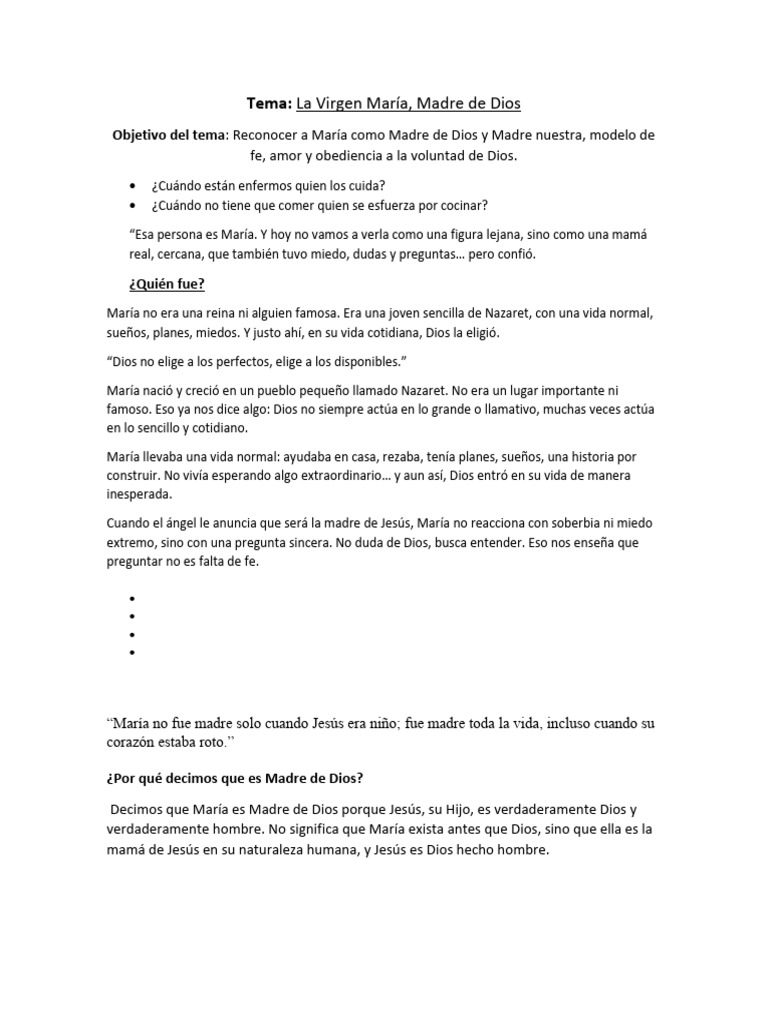 María: Madre de Dios y Modelo de Fe | PDF | María, madre de Jesús | Jesús