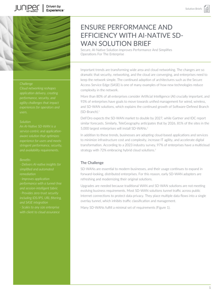 AI-Native SD-WAN Solution Overview | PDF | Cloud Computing | Computer ...