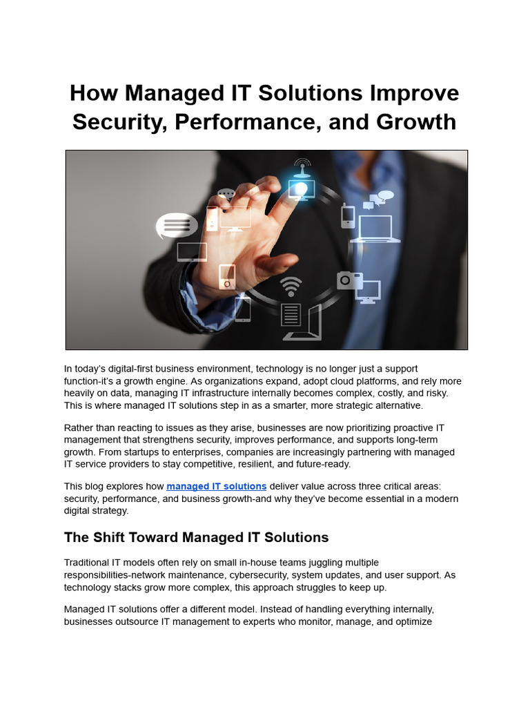 How Managed IT Solutions Improve Security, Performance & Growth | PDF ...