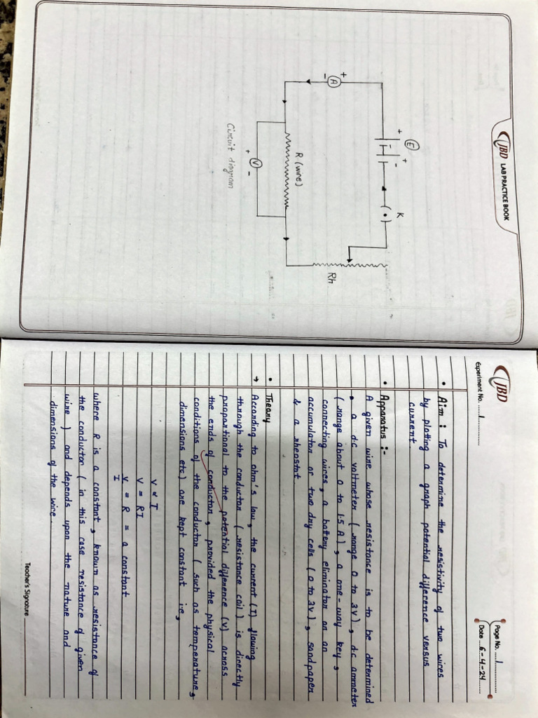 Lab Practice Book for Experiments | PDF