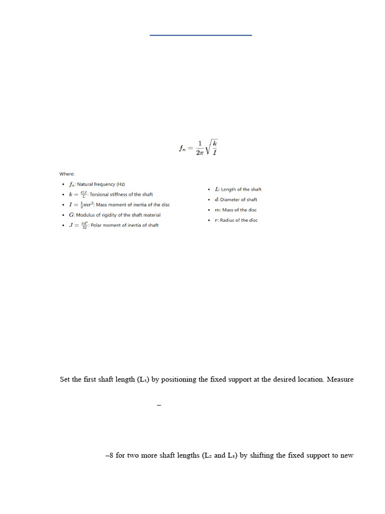 Torsional Vibration Experiments Guide | PDF | Rotation Around A Fixed ...