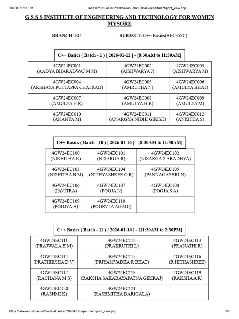 C++ Basics Course Schedule 2026 | PDF