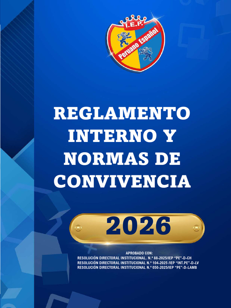 Reglamento Interno y Normas 2026 | PDF | Salón de clases | Escuelas