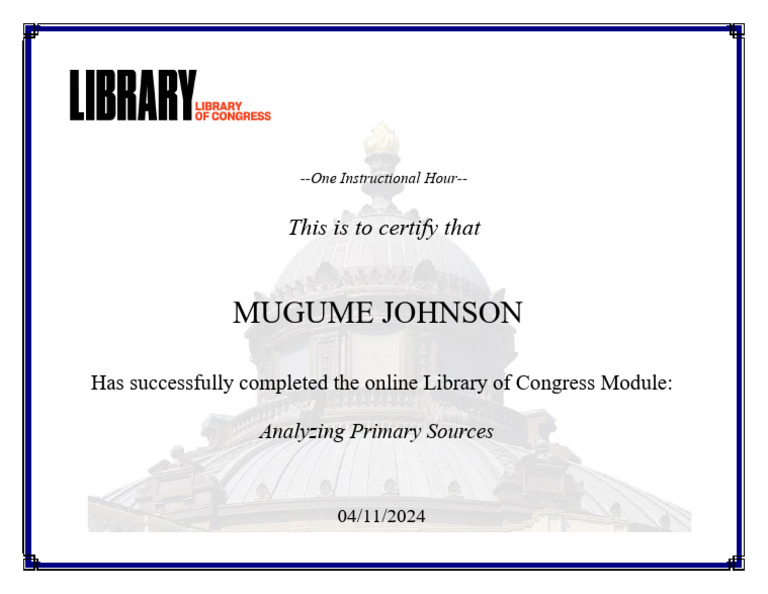 Library of Congress Certification: Analyzing Sources | PDF