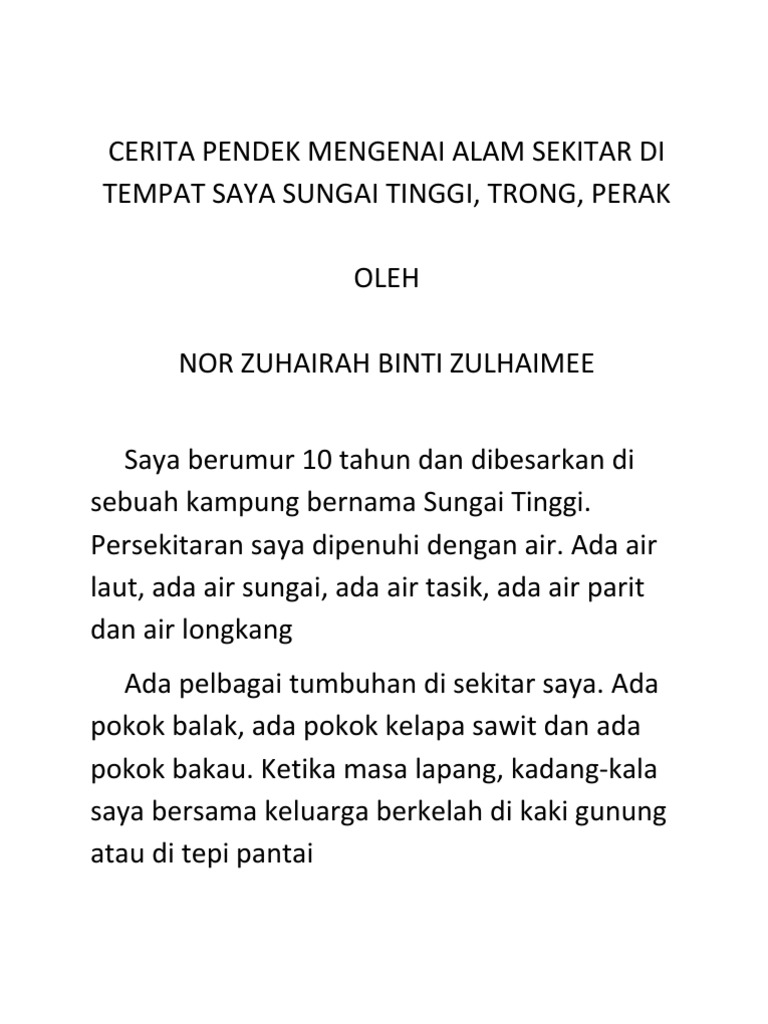 Contoh Cerpen Pendek Bahasa Melayu Pdf Cerpen