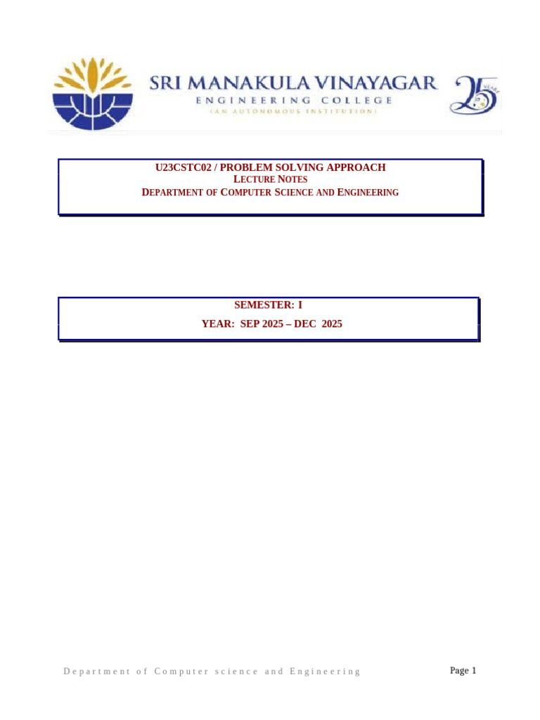 Problem Solving Approach in CSE | PDF | Logic | Bit