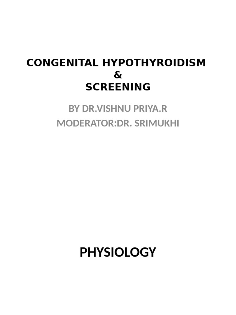 Congenital Hypothyroidism Overview | PDF | Hypothyroidism | Thyroid
