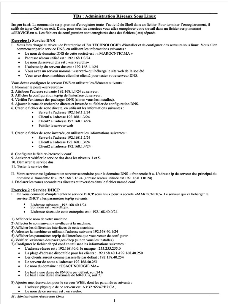 Configuration DNS et DHCP sous Linux | PDF | Système de noms de ...