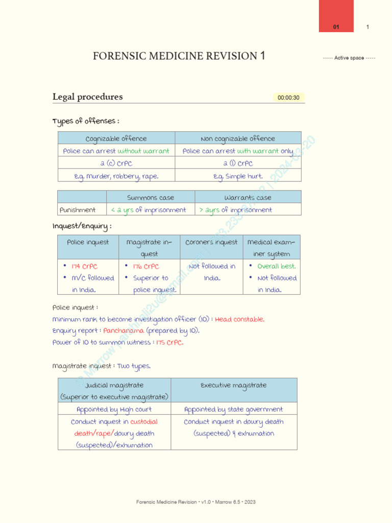 Forensic Medicine Revision E6.5 | PDF | Injury