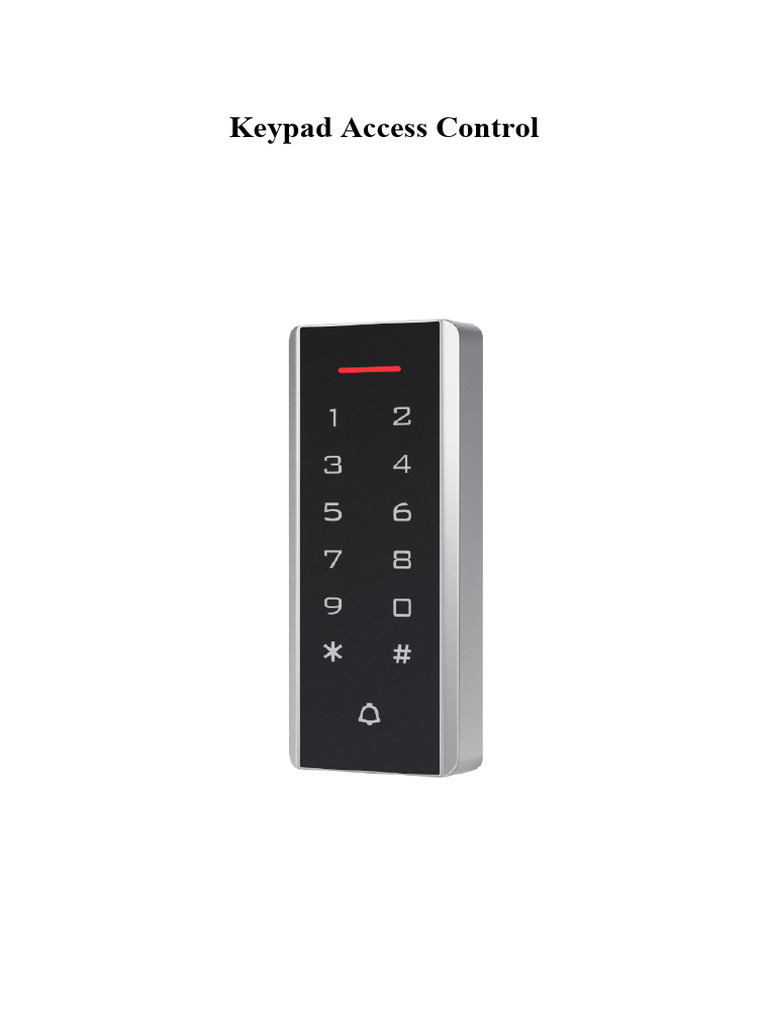 Keypad Access Control System Guide | PDF | Personal Identification ...