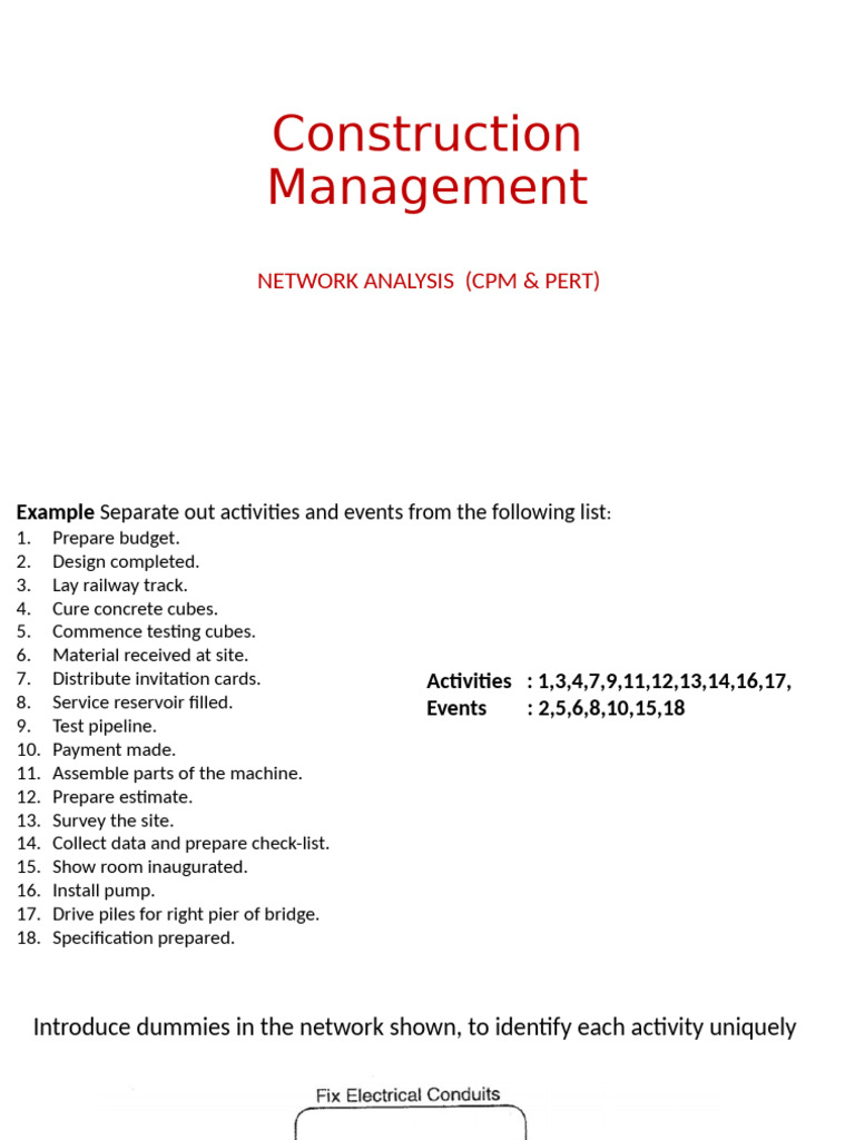 Construction Management: Network Analysis Guide | PDF