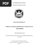 rute isabel de sousa 2011_conhecer as razões das desistências nos centros de novas oportunidades