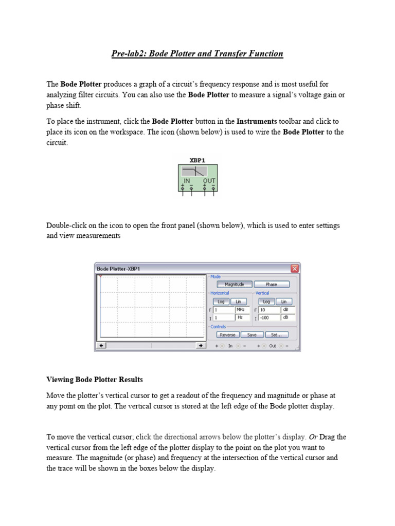 Bode Plotter and Transfer Function Guide | PDF | Bandwidth (Signal ...