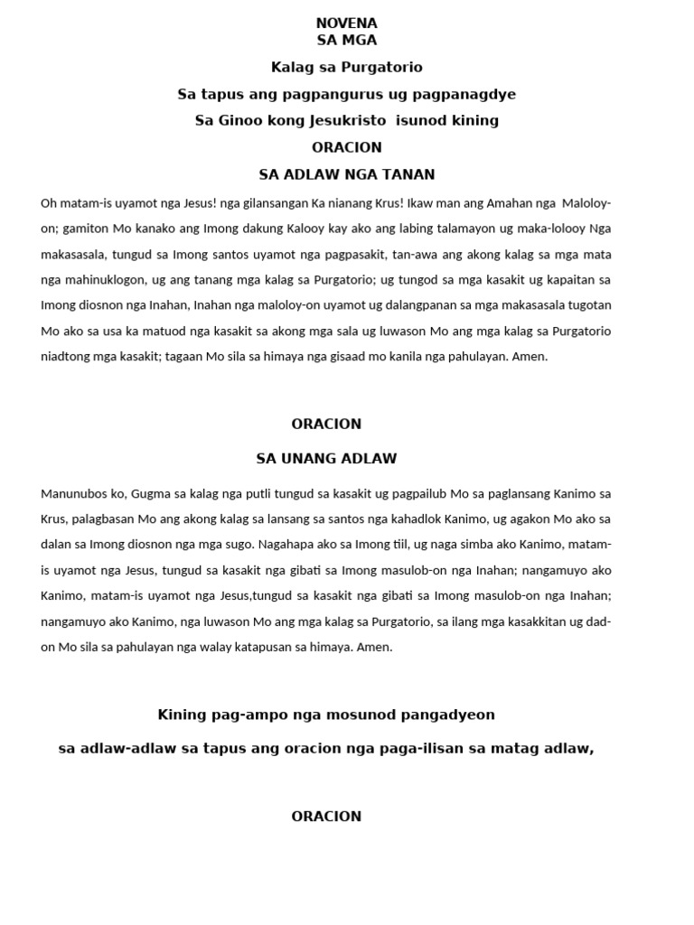 Novena Sa Mga Kalag | PDF