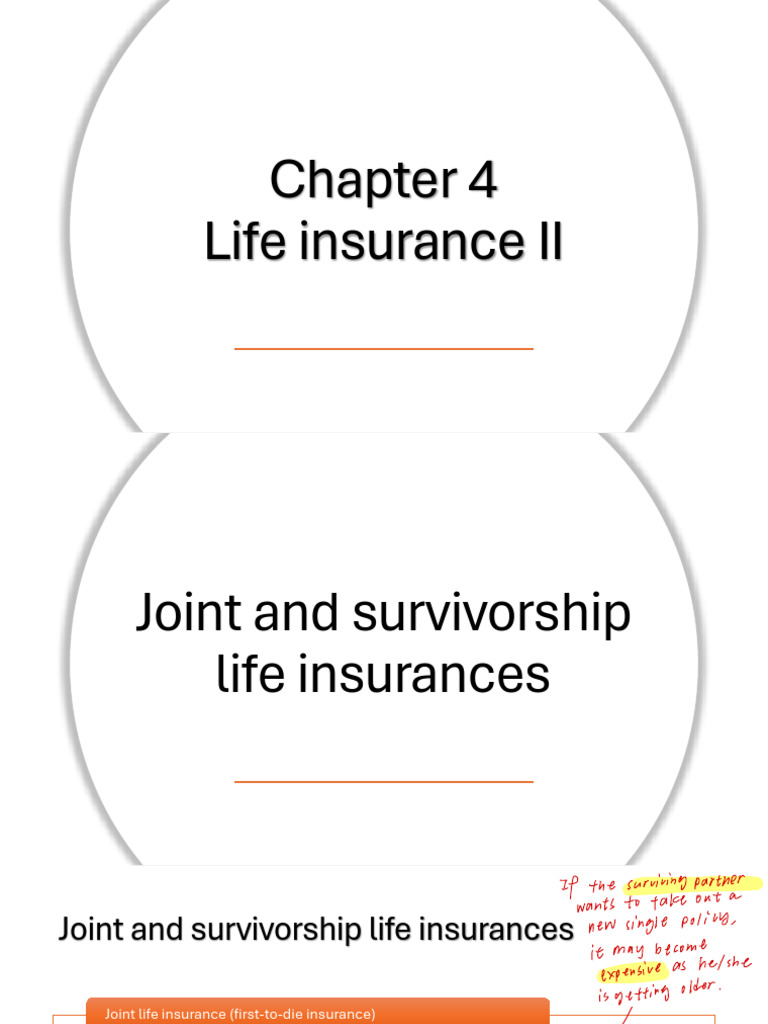 Joint and Survivorship Life Insurance Guide | PDF | Insurance | Life ...