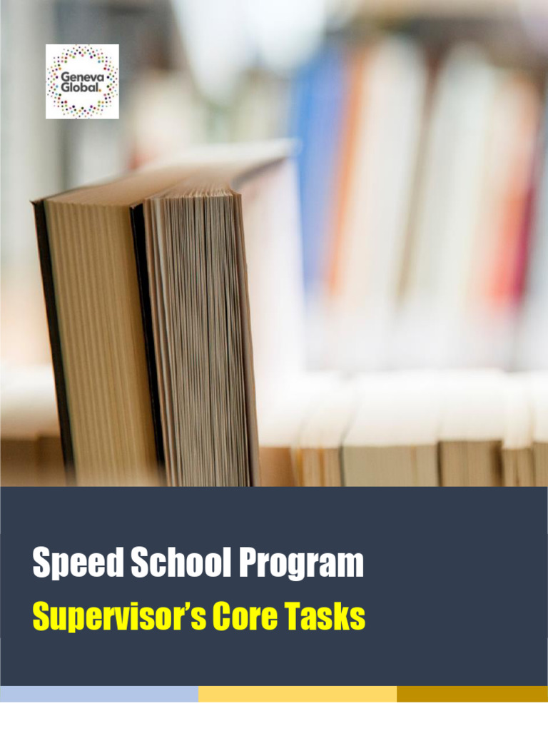 Speed School Program_Supervisors’ Core Tasks_v 3.0 | PDF | Curriculum ...