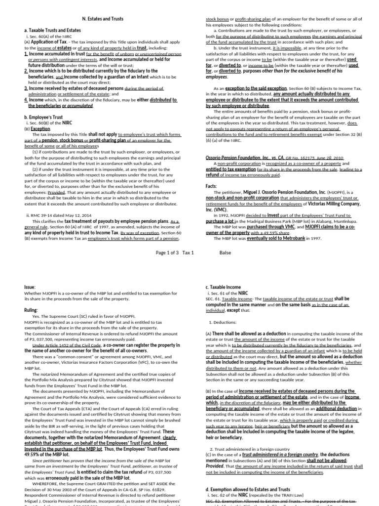 Taxation of Estates and Trusts Explained | PDF | Tax Deduction | Taxes