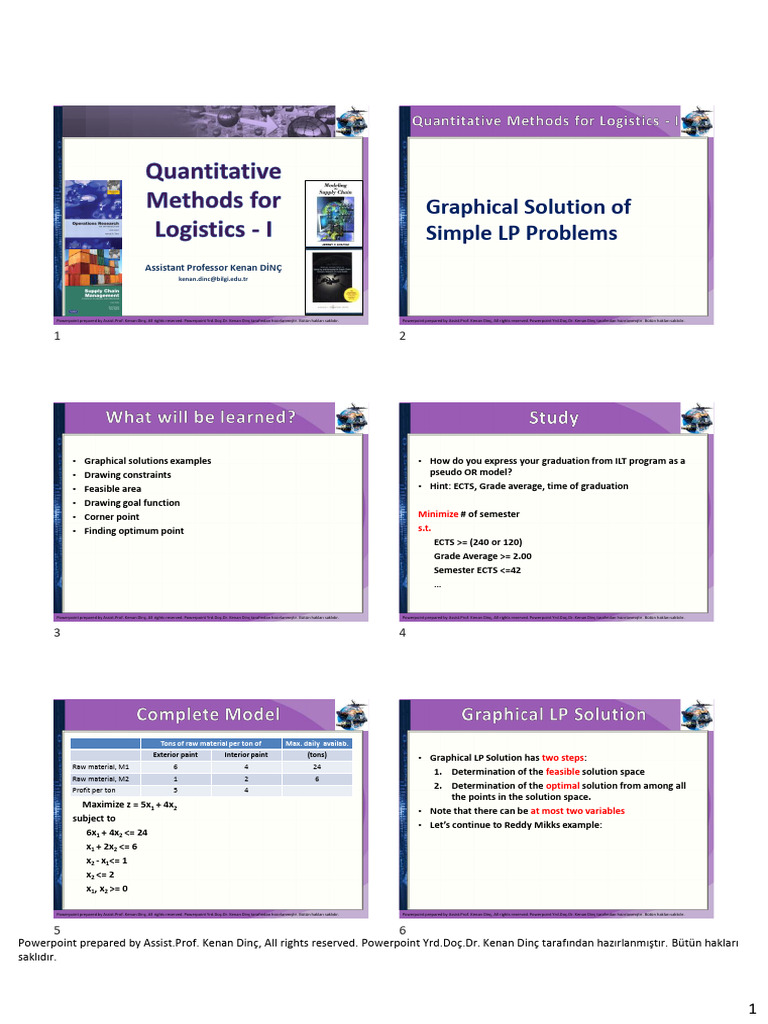 Graphical LP Solutions in Logistics | PDF | Mathematics Of Computing ...