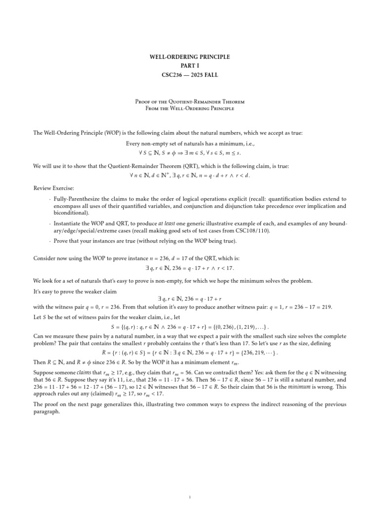 WOP-I | PDF | Mathematics | Mathematical Logic