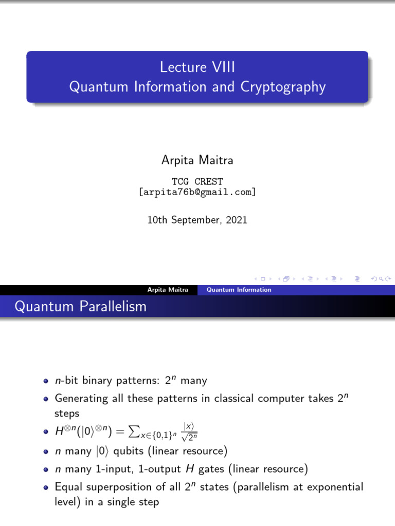 q Lecture Viii | PDF | Quantum Computing | Computer Programming