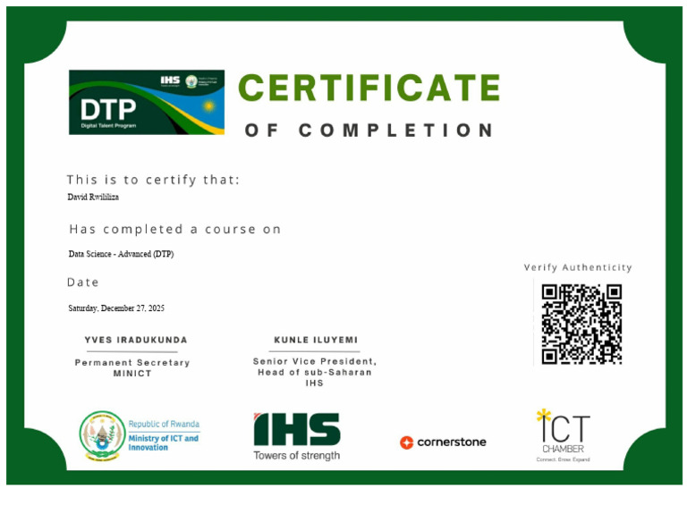DS DTP Certificate | PDF