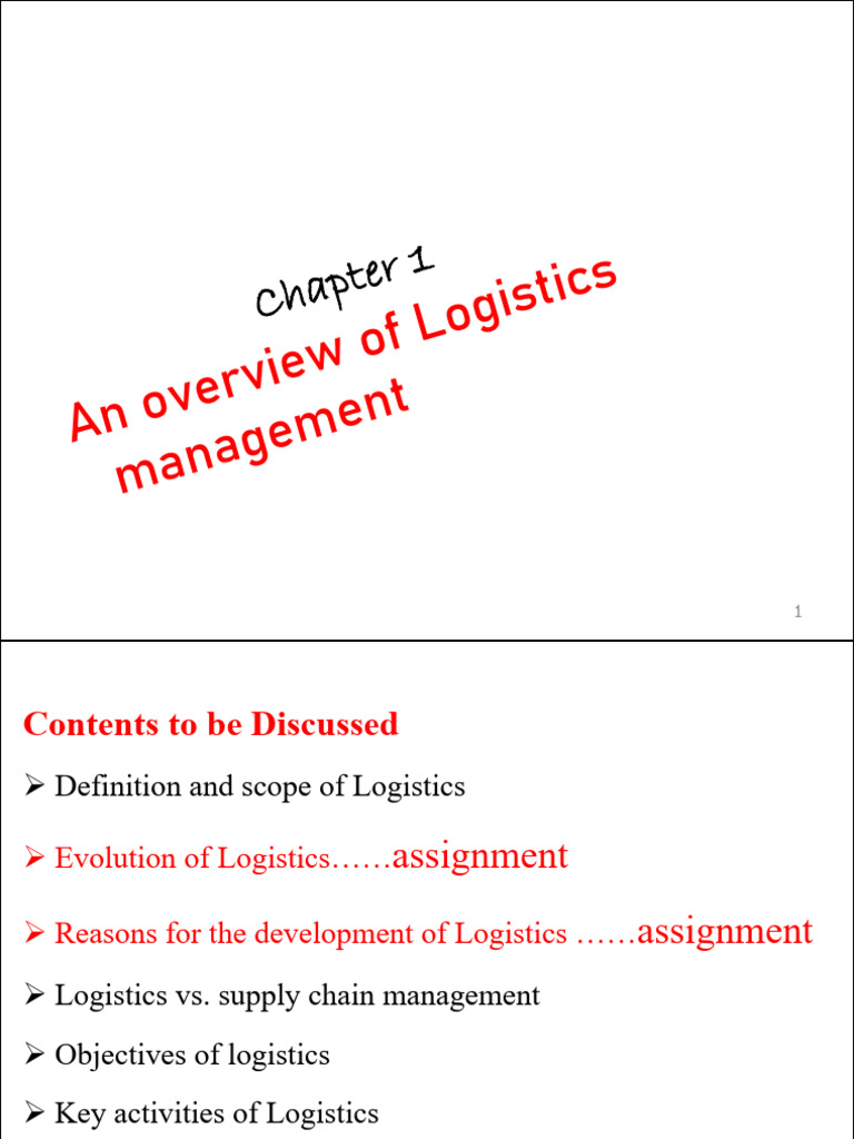 Overview of Logistics Management | PDF | Logistics | Supply Chain ...
