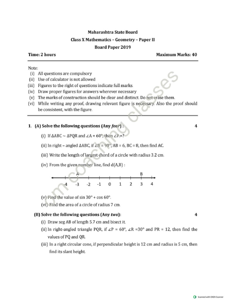 Mathematics Geometry 2019 | PDF