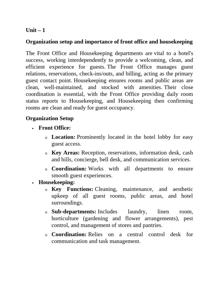 927312500 Room Division Management Notes 3rd Sem | PDF | Performance ...