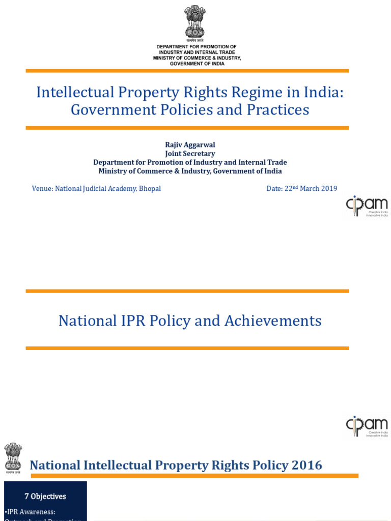 India’s Intellectual Property Rights Overview | PDF | Intellectual ...