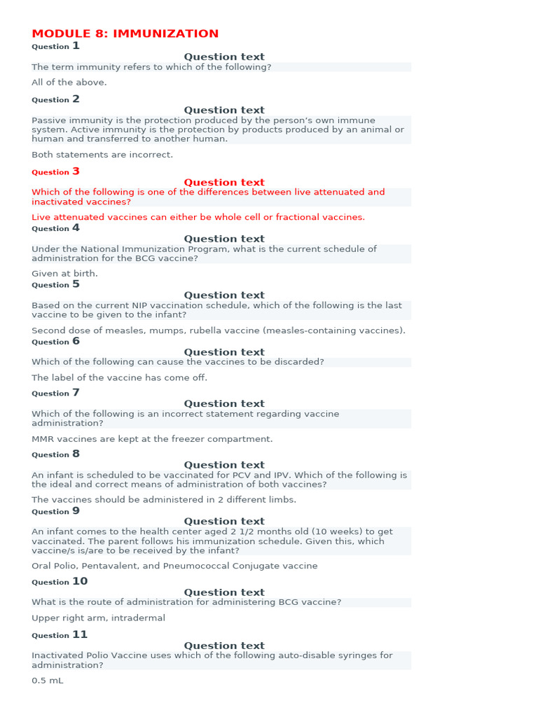 MODULE 8 | PDF | Vaccines | Injection (Medicine)