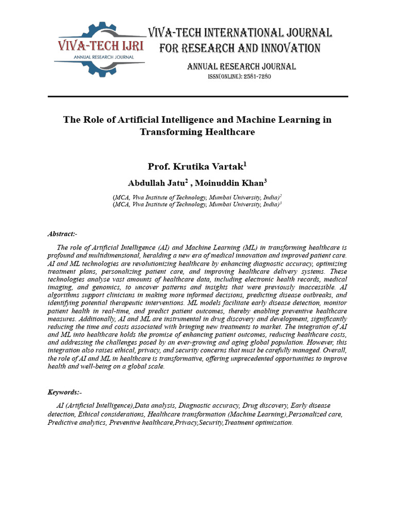 AI and ML Transforming Healthcare | PDF | Personalized Medicine ...