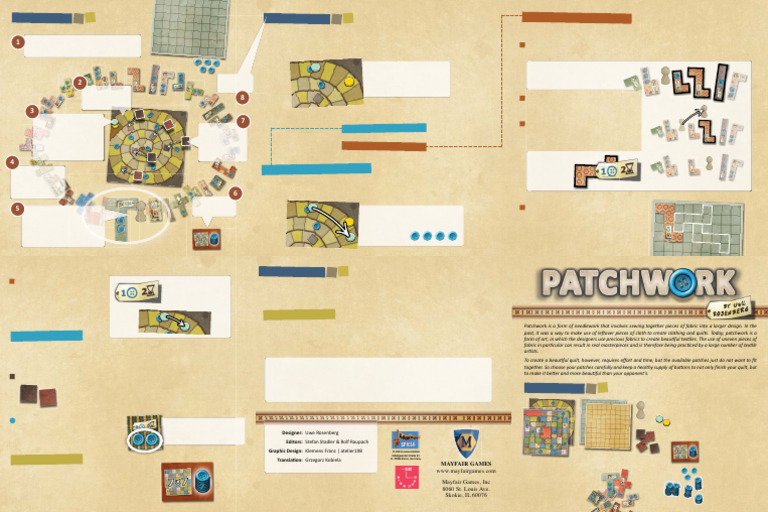 Patchwork Game Setup and Rules | PDF | Patchwork | Clothing