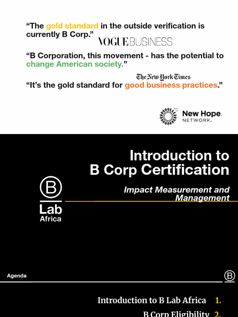 Intro to B Corp-CFYE Cohort 2 IP's.pptx (1) | PDF | Sustainability ...