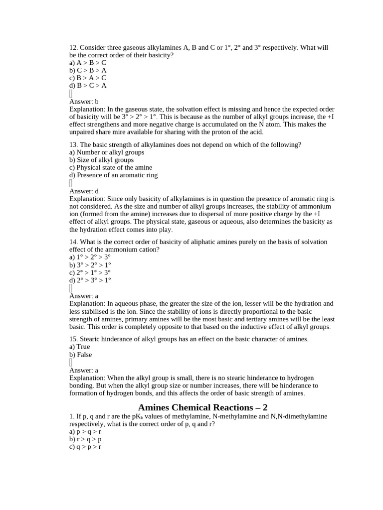 amine1 | PDF | Amine | Acid