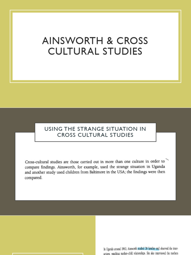 Ainsworth & Cross Cultural Studies | PDF