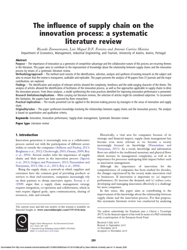 scm-07-2015-0266 | PDF | Innovation | Systematic Review