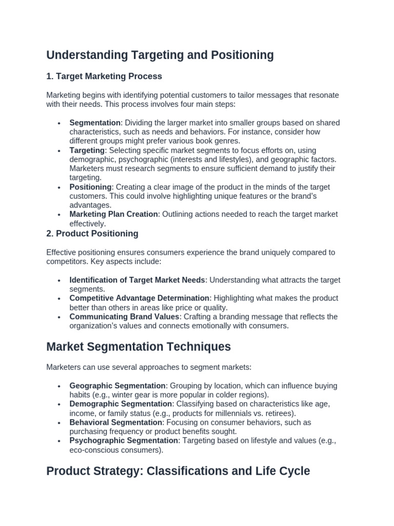 Targeting and Positioning in Marketing | PDF | Market Segmentation | Brand