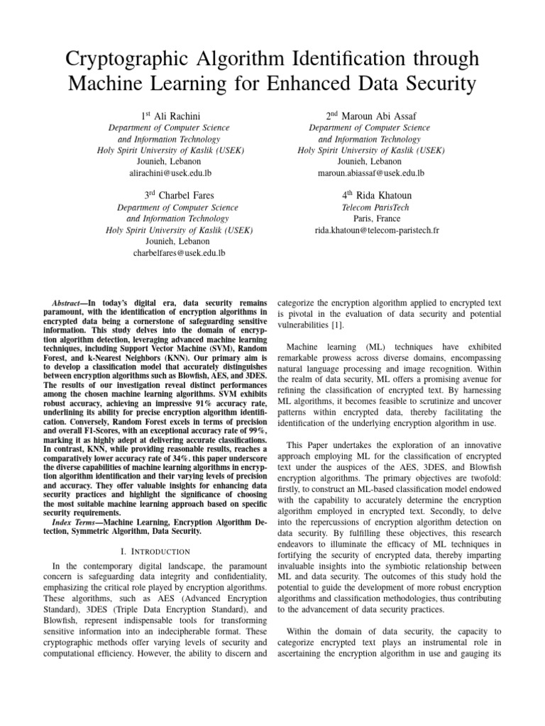 Machine Learning for Encryption Detection | PDF | Support Vector ...