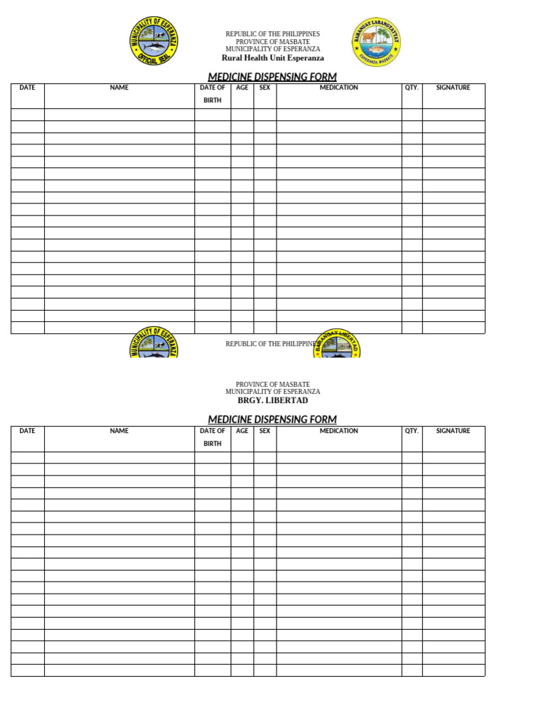 Meds Blank Form | PDF