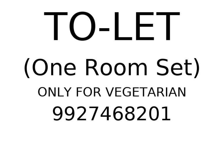 TO LET-ONE ROOM SET | PDF