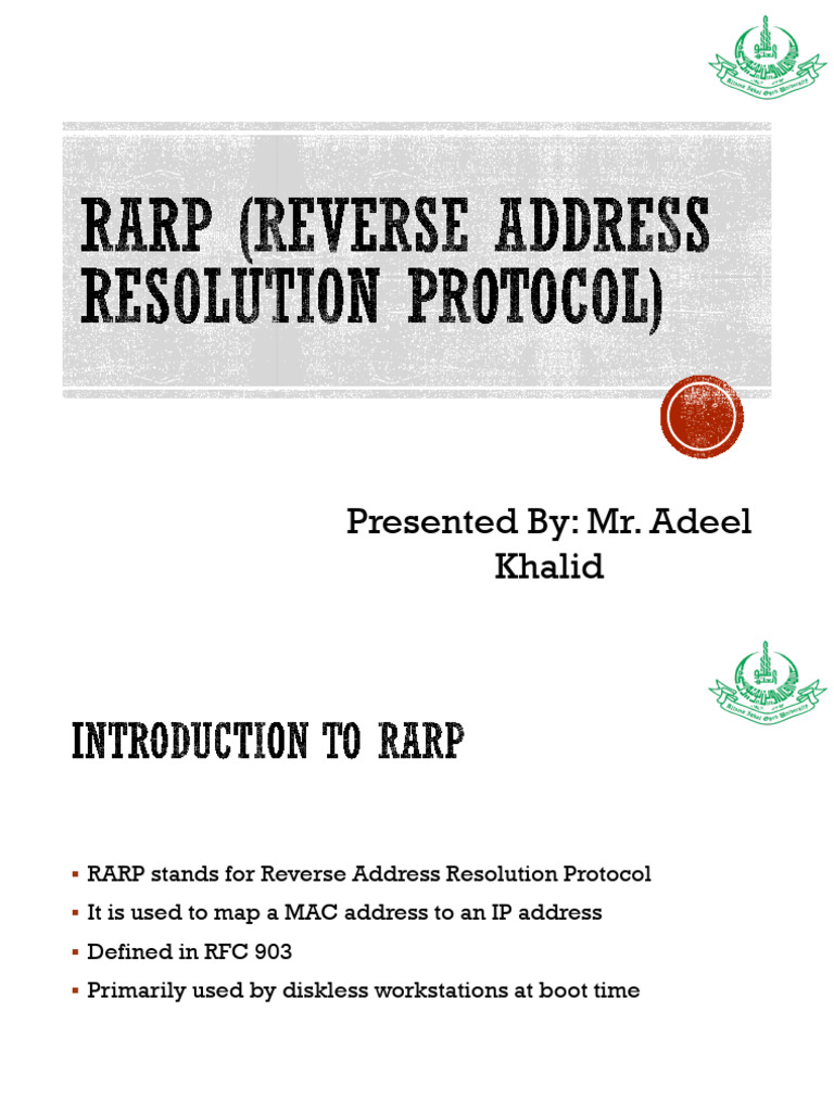 RARP Reverse Address Resolution Protocol Adeel | PDF